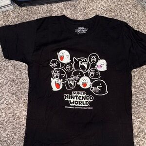 Super Nintendo World Black Cotton T-Shirt
